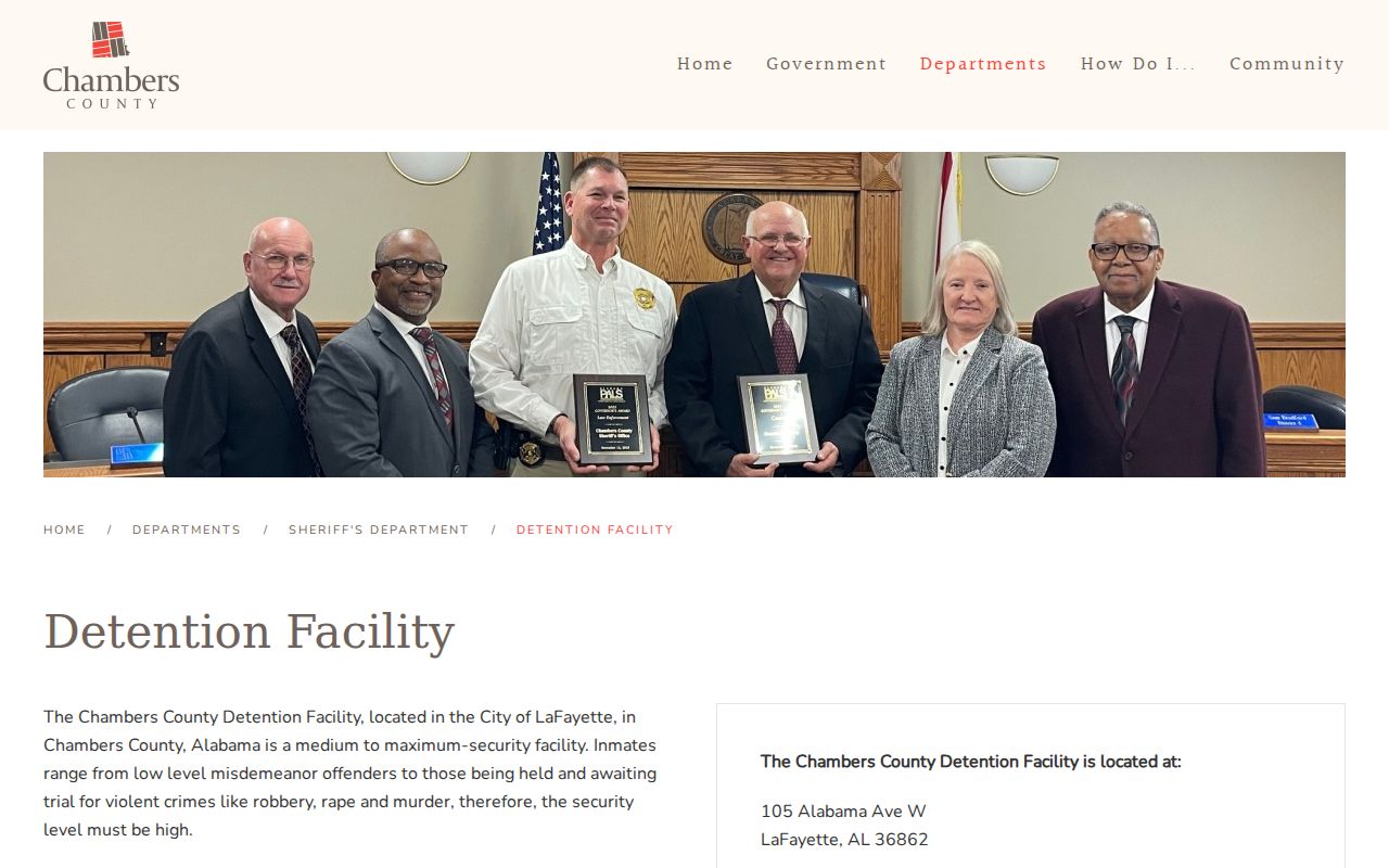 Chambers County arrest records detention facility inmate search page