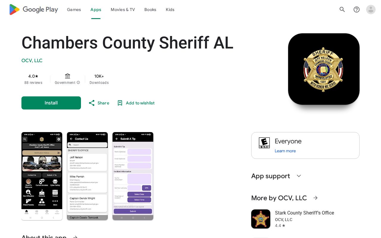 Chambers County arrest records Sheriff mobile app listing