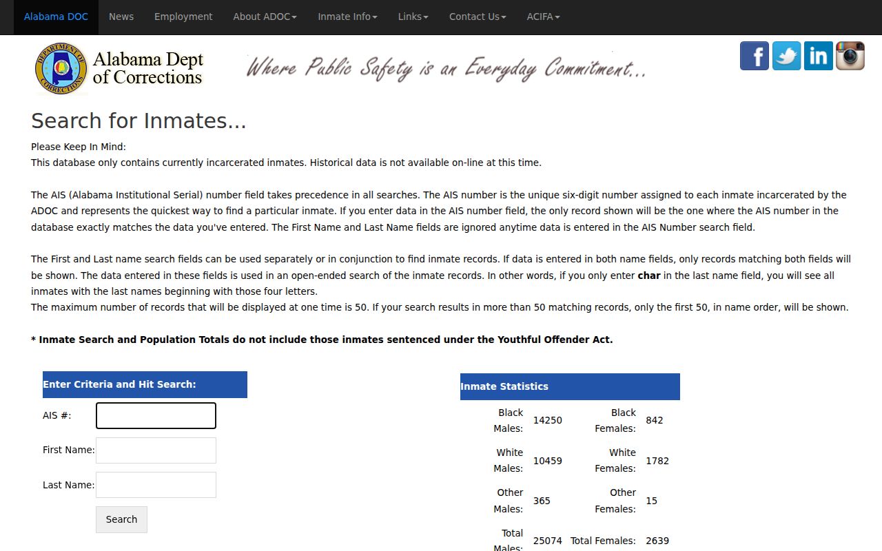 Chambers County arrest records Alabama Department of Corrections inmate search