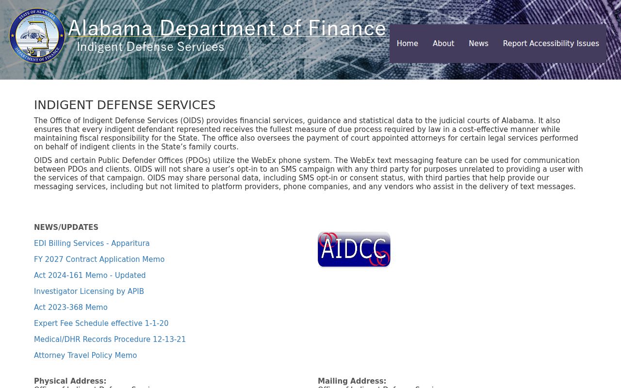 Chambers County criminal court records Alabama indigent defense information