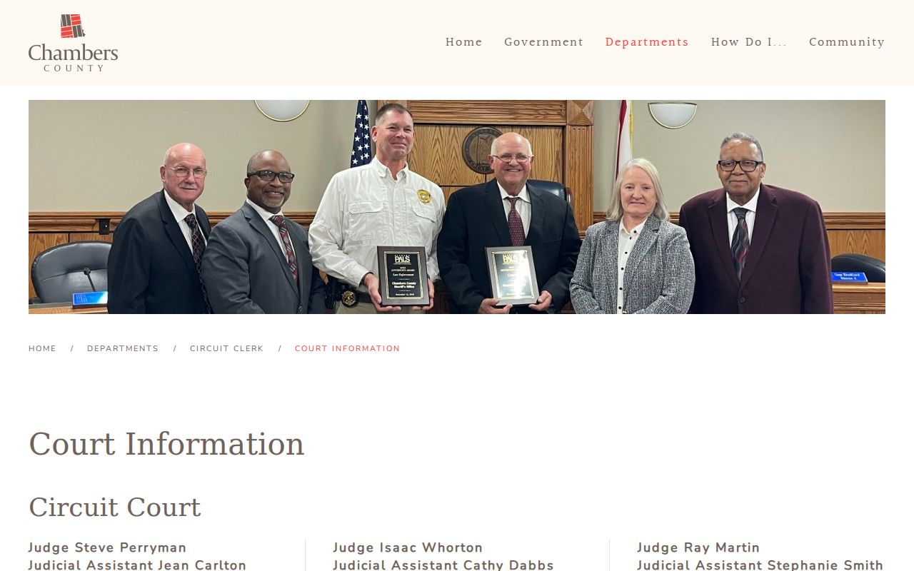 Chambers County court records court information page